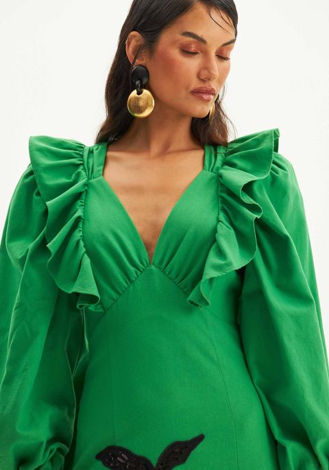 Vestido Longo Com Bordado