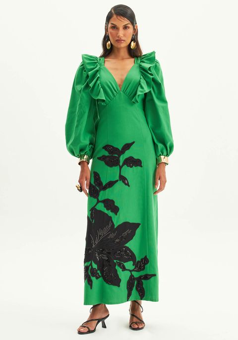 Vestido Longo Com Bordado