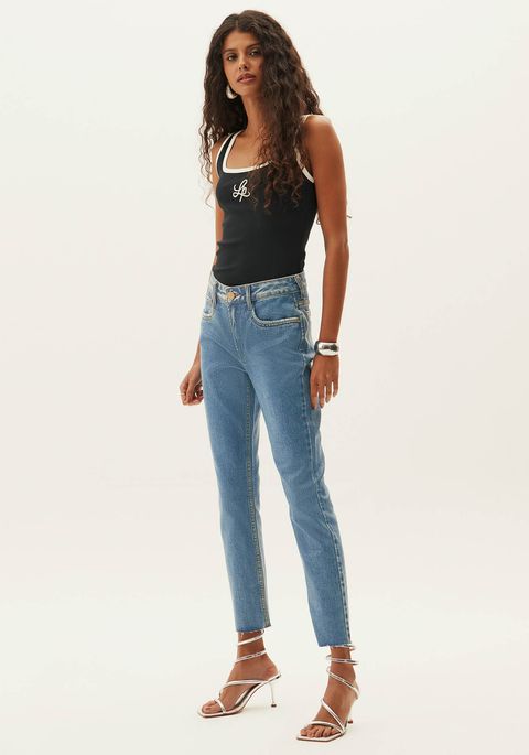Calça Jeans Diana Ankle High Resinada