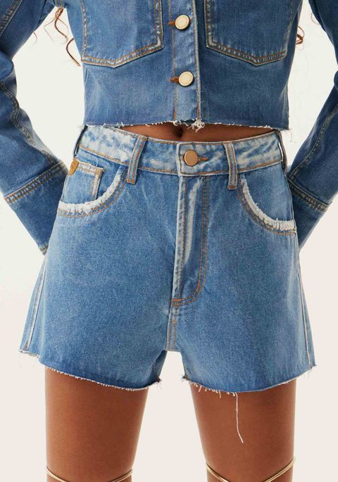 Short Jeans Relaxed High Resinado