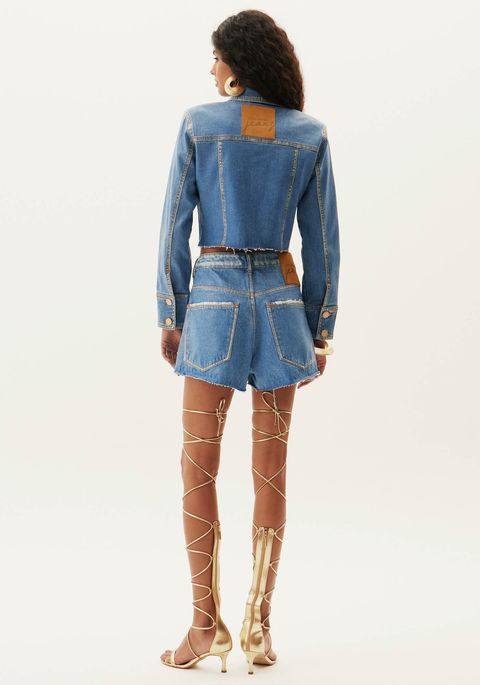 Short Jeans Relaxed High Resinado