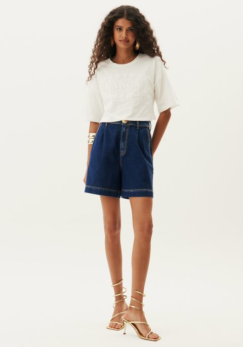 Bermuda Jeans Alfaiataria Super High