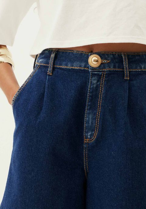 Bermuda Jeans Alfaiataria Super High