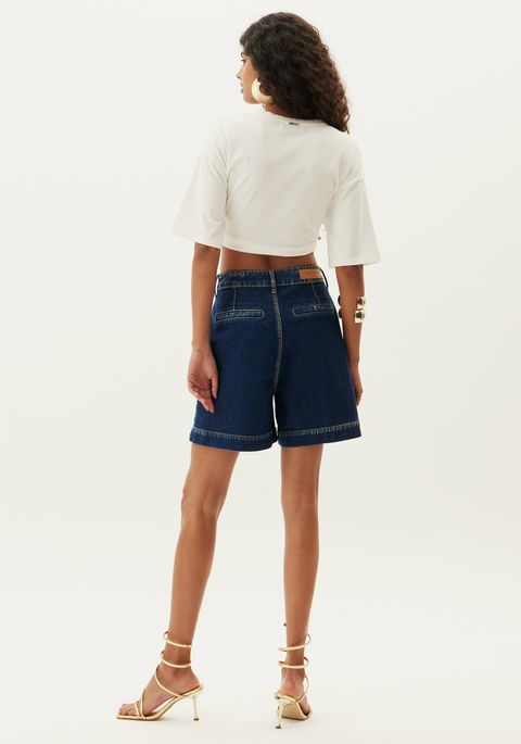 Bermuda Jeans Alfaiataria Super High