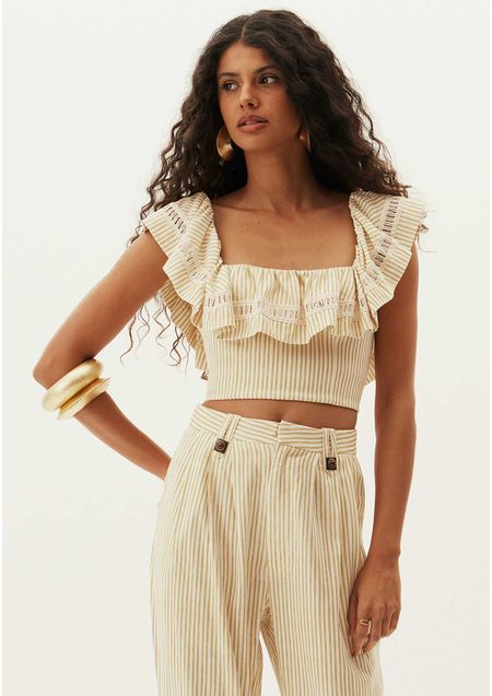 Top Cropped Com Babado
