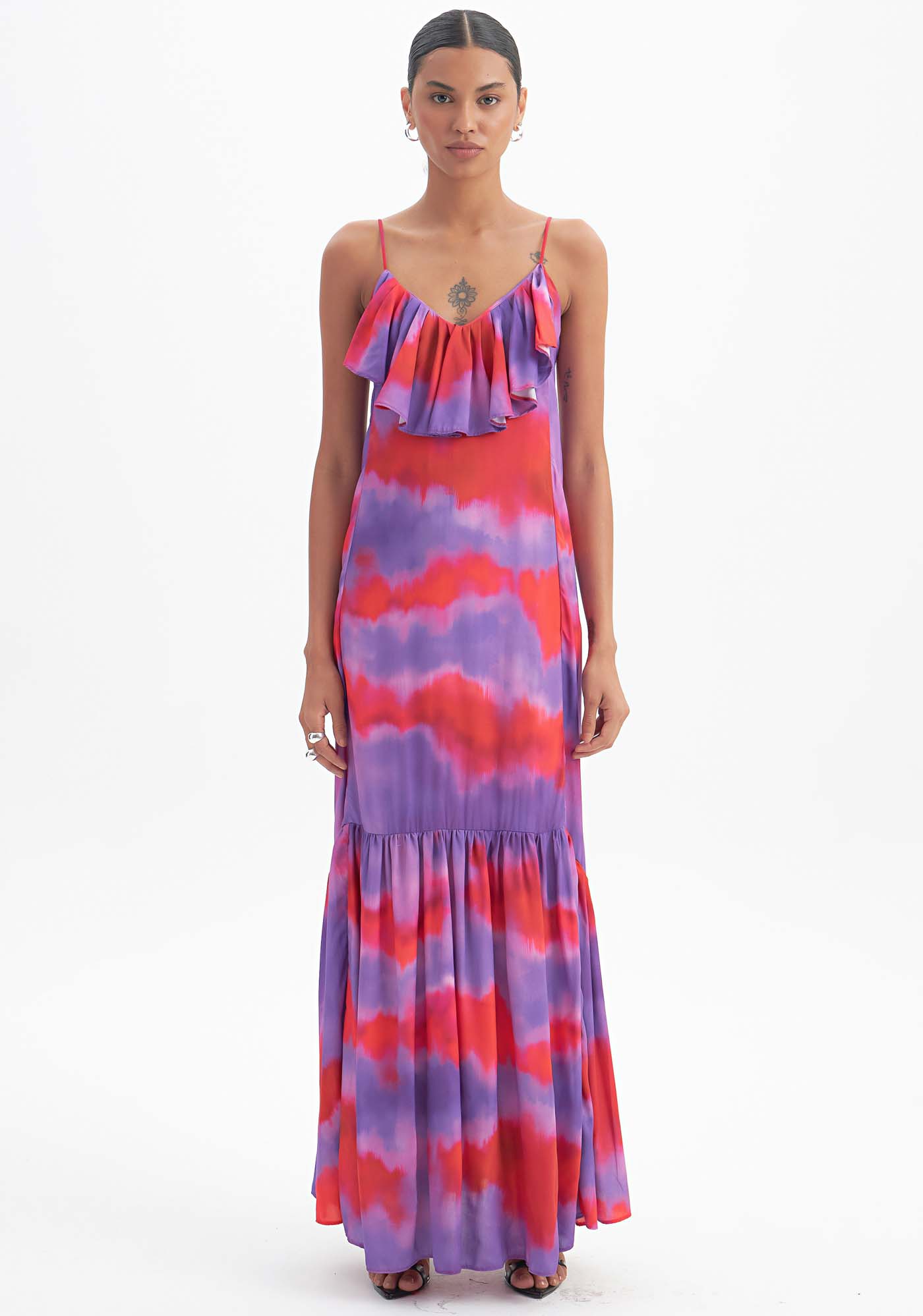 Vestido Longo De Alças Estampado