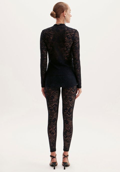 Legging De Renda Cintura Alta
