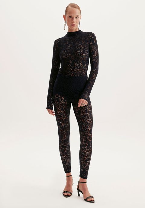 Legging De Renda Cintura Alta