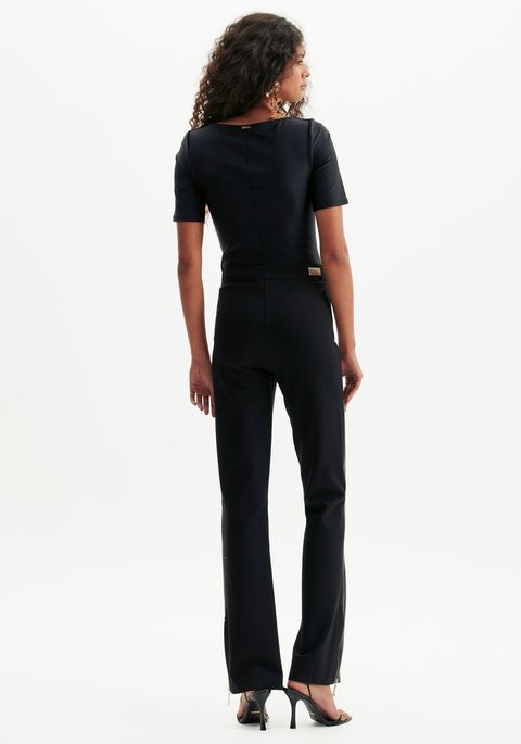Calça De Couro Boot Cut