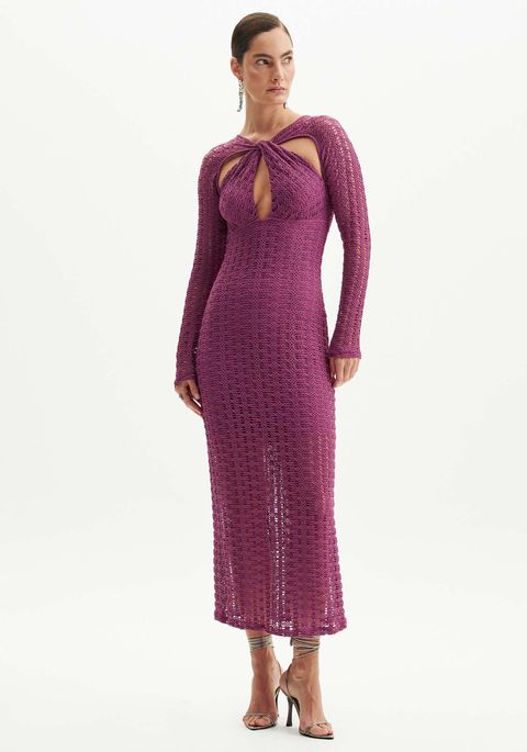 Vestido Super Midi Com Torção