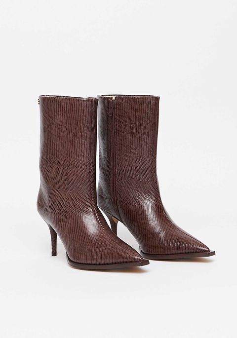 Bota Couro Lezard Cano Médio
