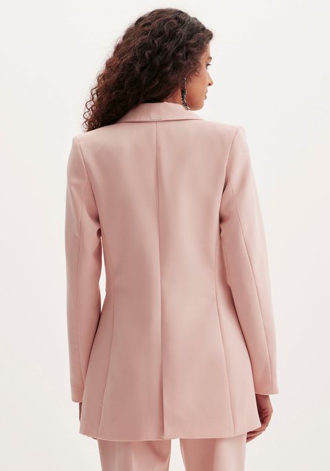 Blazer Alongado Lapela Bordada