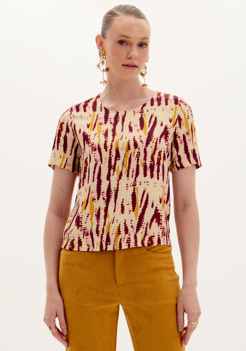Blusa Manga Curta Estampada