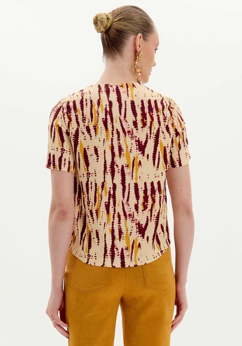Blusa Manga Curta Estampada