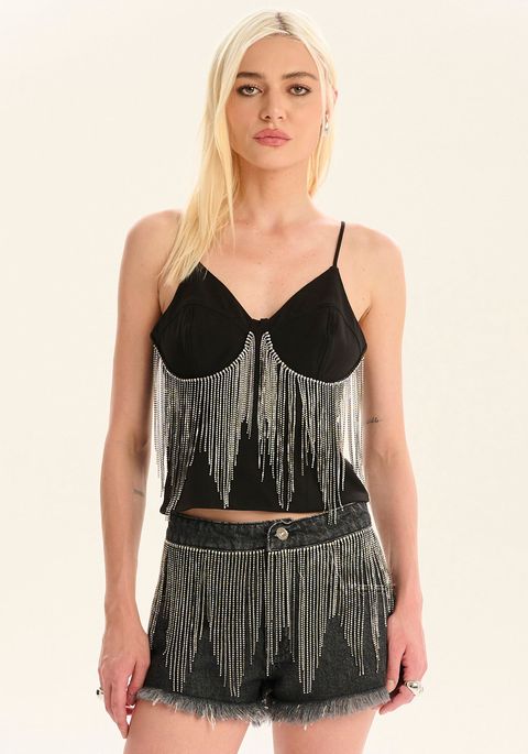 Blusa De Alça Com Aplicação