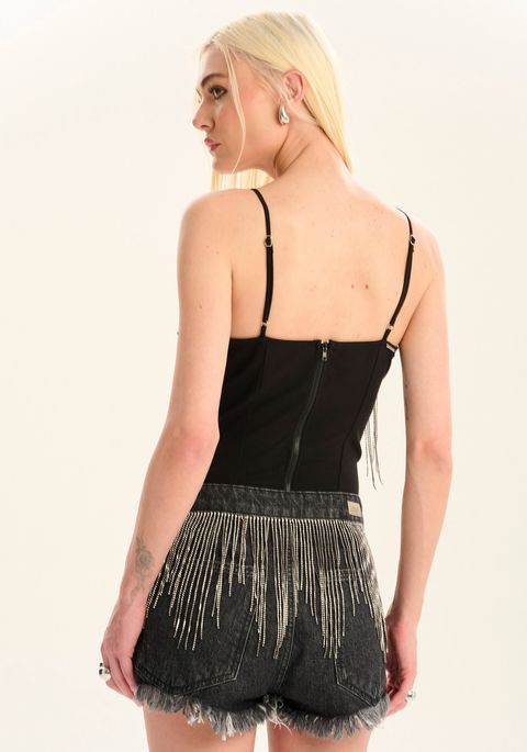 Blusa De Alça Com Aplicação