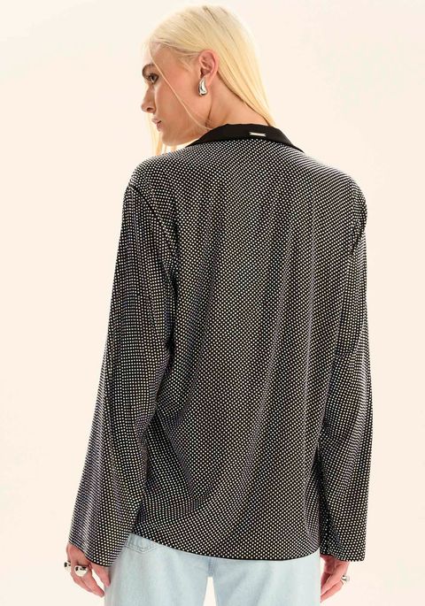 Camisa Descolada Com Aplicação