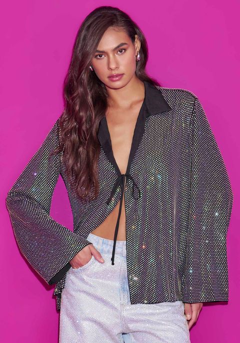 Camisa Descolada Com Aplicação
