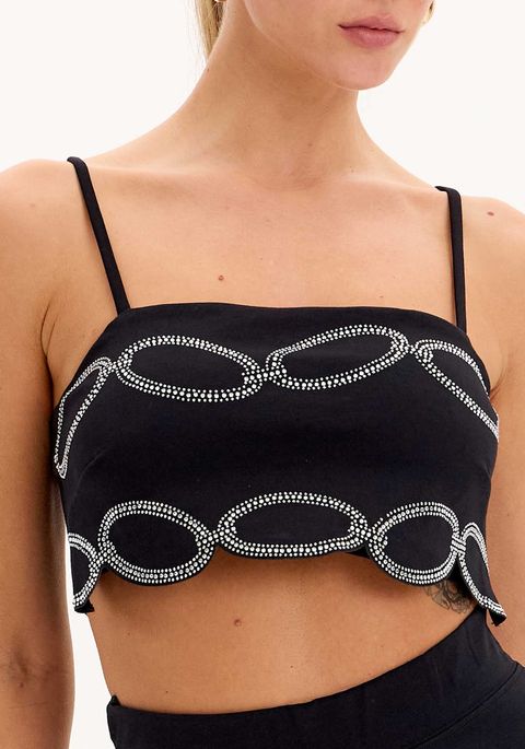 Top De Alça Com Aplicação