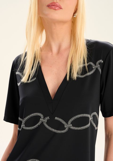 Vestido T-dress Com Aplicação
