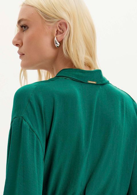 Blusa Decote Profundo Manga Longa