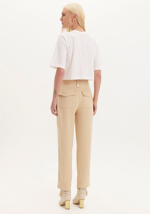 Calça Reta Cropped