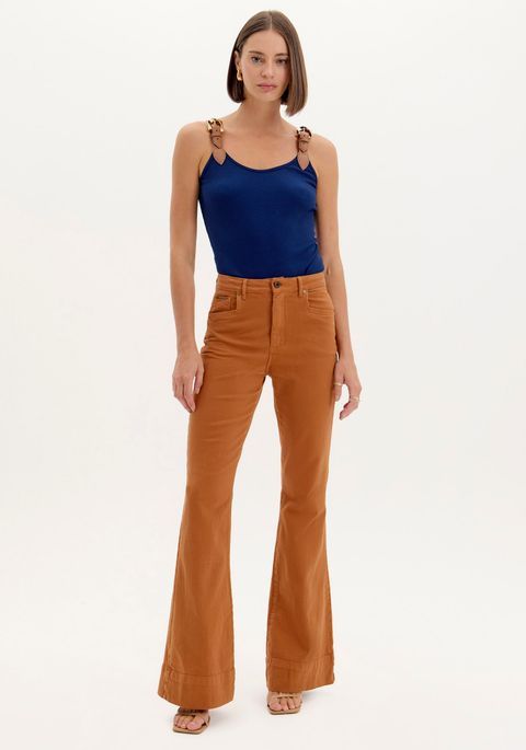 Calça Sarja Flare Super High