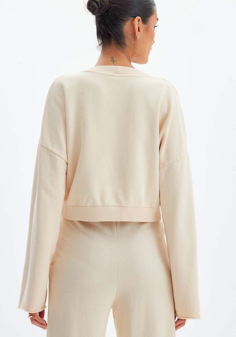 Moletom Cropped Com Bordado