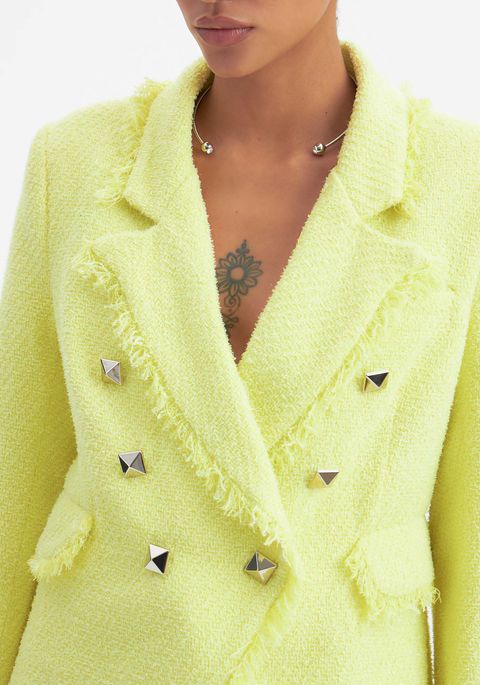 Blazer De Alfaiataria Texturizado Com Transpasse