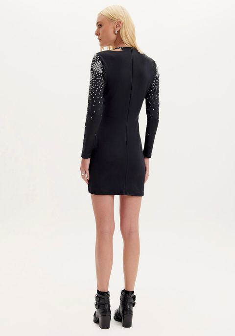 Vestido Curto Com Aplicação
