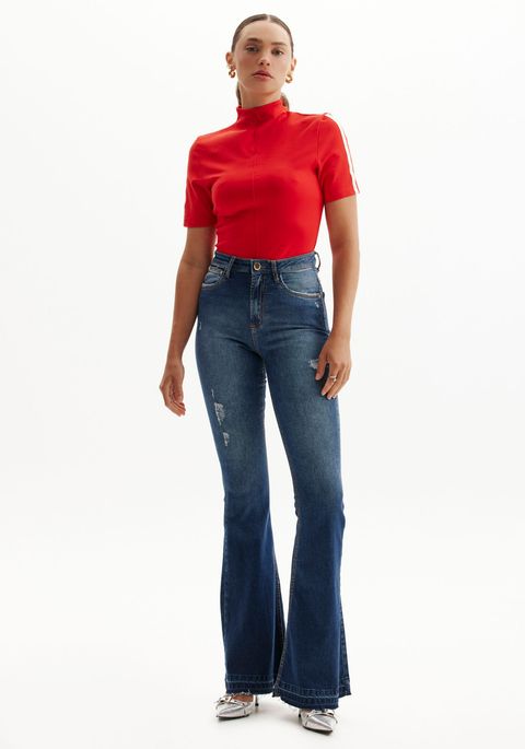 Calça Jeans Flare Cintura Alta