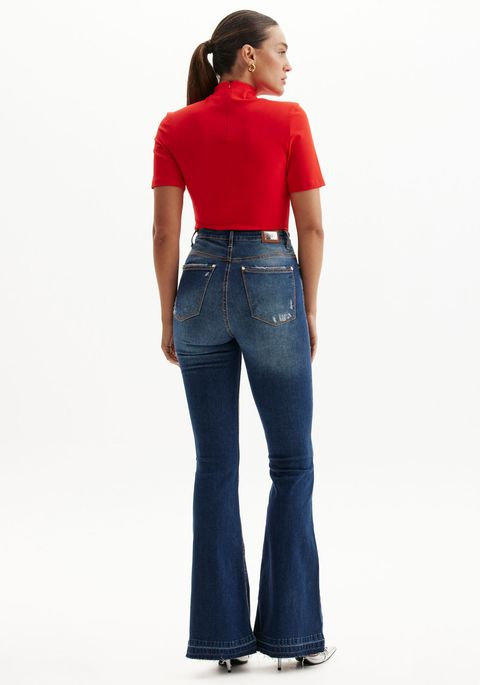 Calça Jeans Flare Cintura Alta