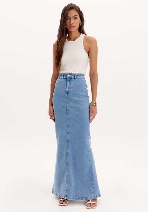 Saia Longa Jeans Sereia