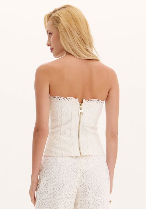 Blusa Corset Renda Com Zíper