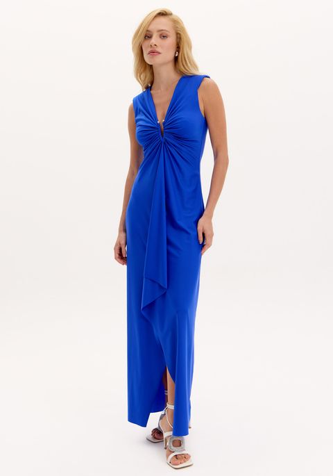 Vestido Super Midi Decote Em V