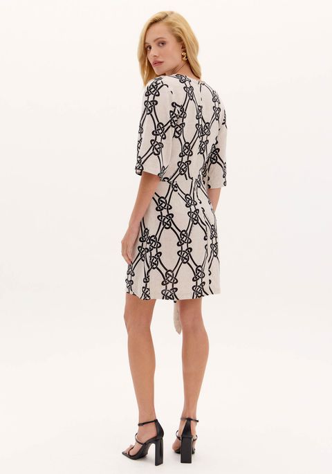 Vestido Curto Cachequer Linho