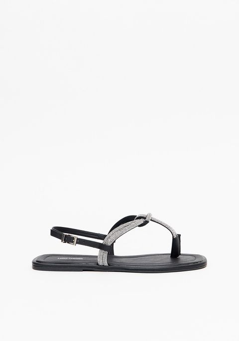 Sandália Rasteira Com Brilhos