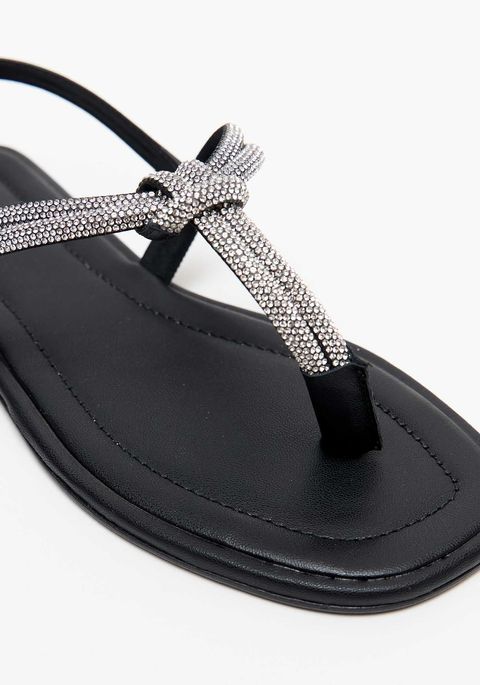 Sandália Rasteira Com Brilhos