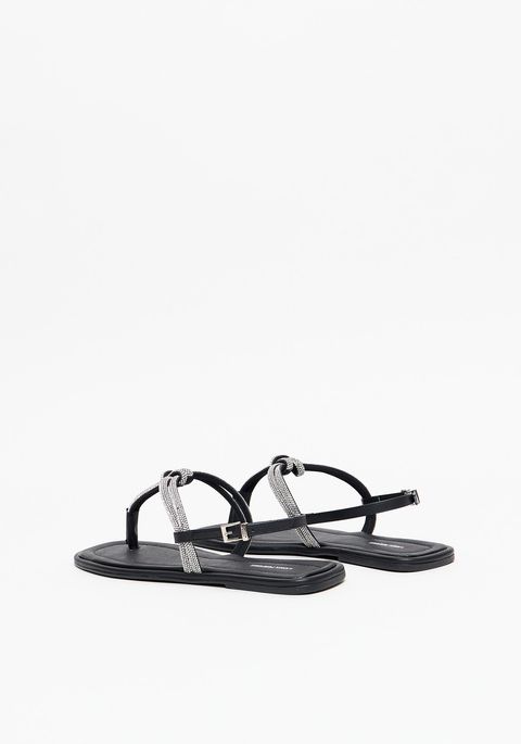 Sandália Rasteira Com Brilhos