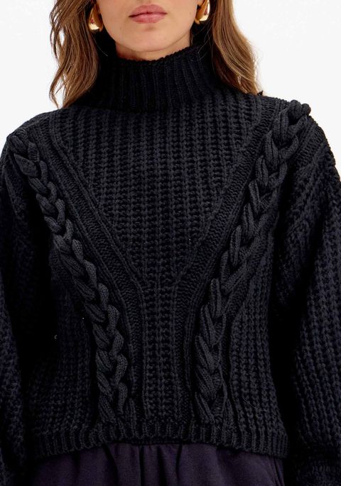 Blusa Tricot Gola Alta