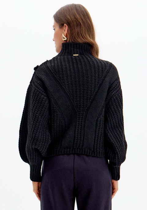 Blusa Tricot Gola Alta