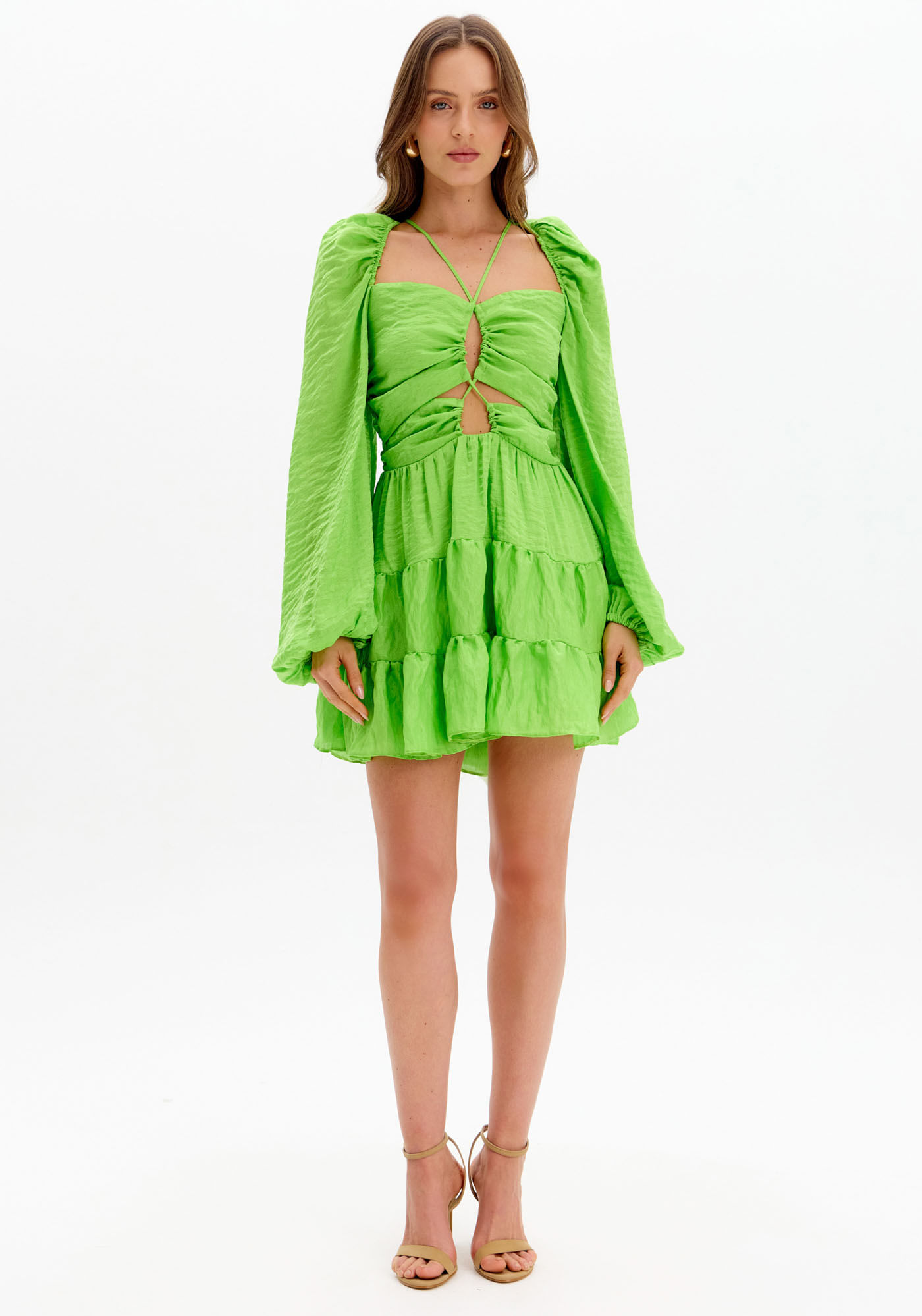 Vestido Curto Babado Amarração