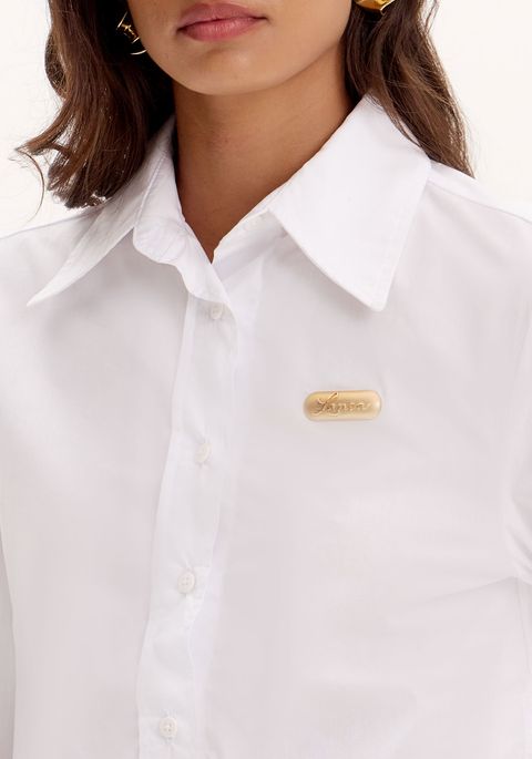 Camisa Cropped Com Punho