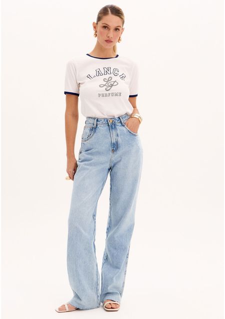 Calça Wide Leg Jeans Brilhos