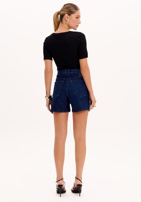 Short Comfort Jeans Botões