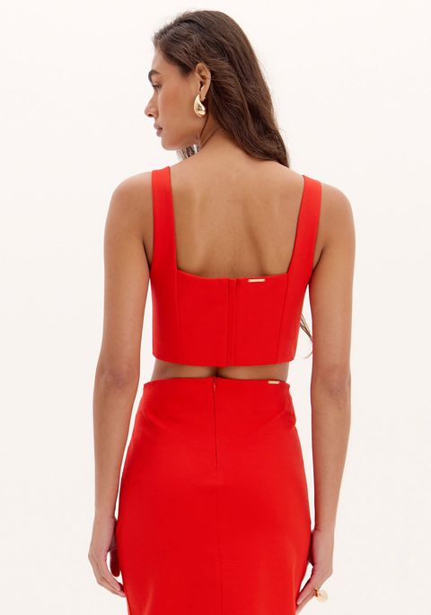 Blusa Cropped Detalhe Alças
