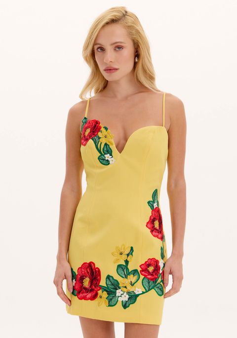 Vestido Curto Bordados Florais