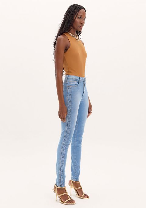Calça Jeans Skinny Super High Shine
