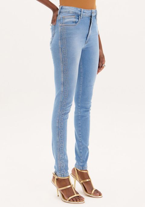 Calça Jeans Skinny Super High Shine
