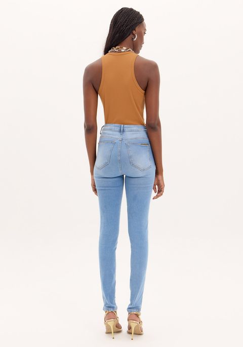 Calça Jeans Skinny Super High Shine
